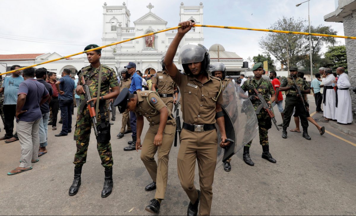 Sri Lankan military officials after Easter bombings