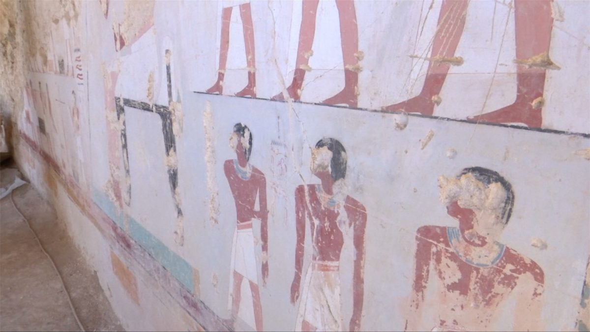 Wall painting of discovered tom