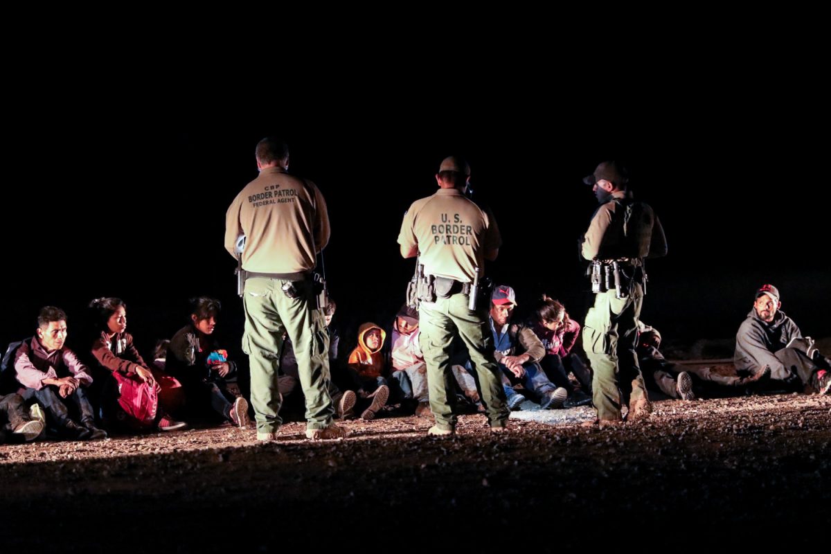 Border Patrol processes 13 Guatemalans who illegally crossed the Colorado River from Mexico into the United States in Yuma, Ariz., on April 14, 2019. (Charlotte Cuthbertson/The Epoch Times)