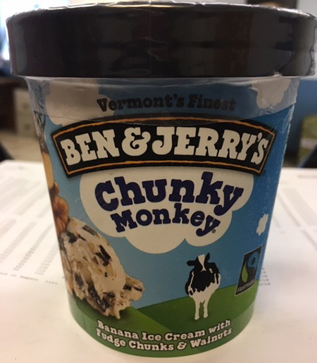Ben & Jerry’s Chunky Monkey pints may contain undeclared tree nuts including almonds, Brazil nuts, and hazelnuts, Unilever, which owns the brand, said in a recall alert on April 15, 2019. (Unilever)