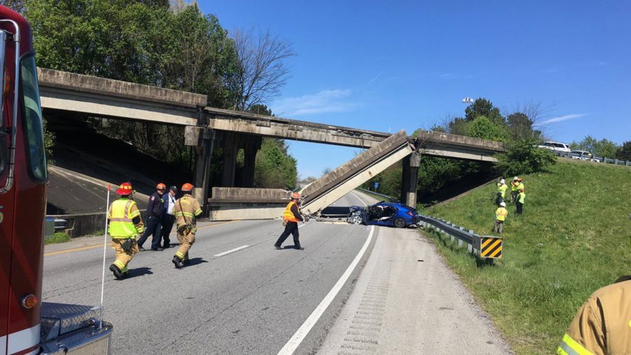 Concrete Bridge Railing Collapse Likely Caused by Vehicle Impact, DOT Says