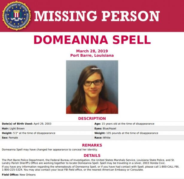 A missing poster released by the FBI on March 28, 2019. (FBI)