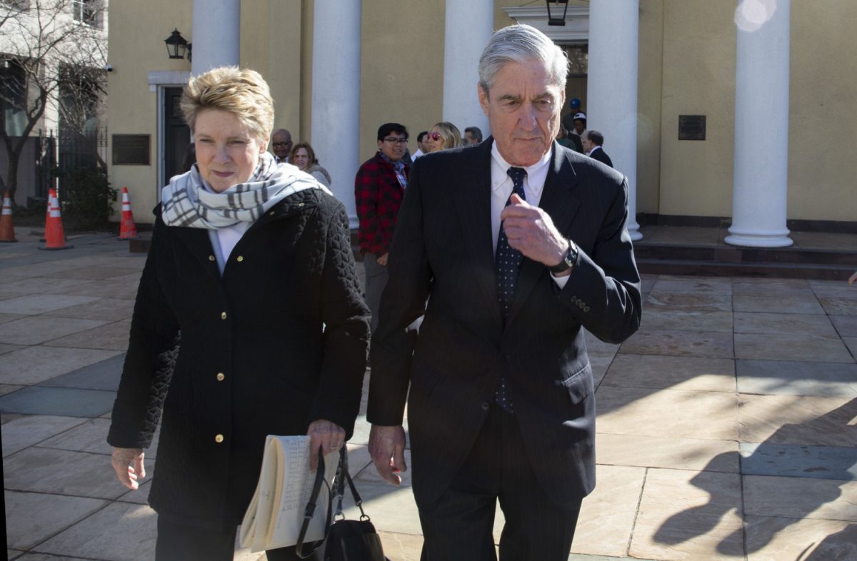 Special counsel Robert Mueller walks with his wife Ann Mueller in Washington on March 24, 2019. (Tasos Katopodis/Getty Images)