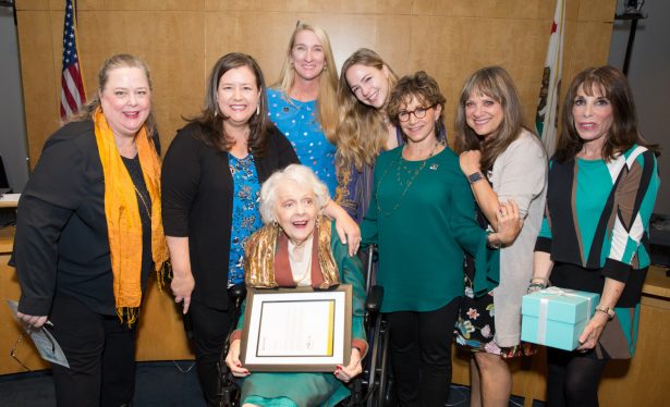 Rebecca Damon, Gabrielle Carteris, Jane Austin and Barbara Perry attend the Presentation Of Founders And Presidents Awards at SAG-AFTRA Plaza 