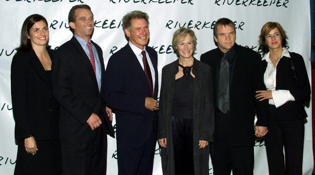 (L to R) Mary Kennedy, Robert F. Kennedy, Jr. actor Harrison Ford, actress Glenn Close, singer Meatloaf and Debroah Gillespie attend the Riverkeeper dinner 