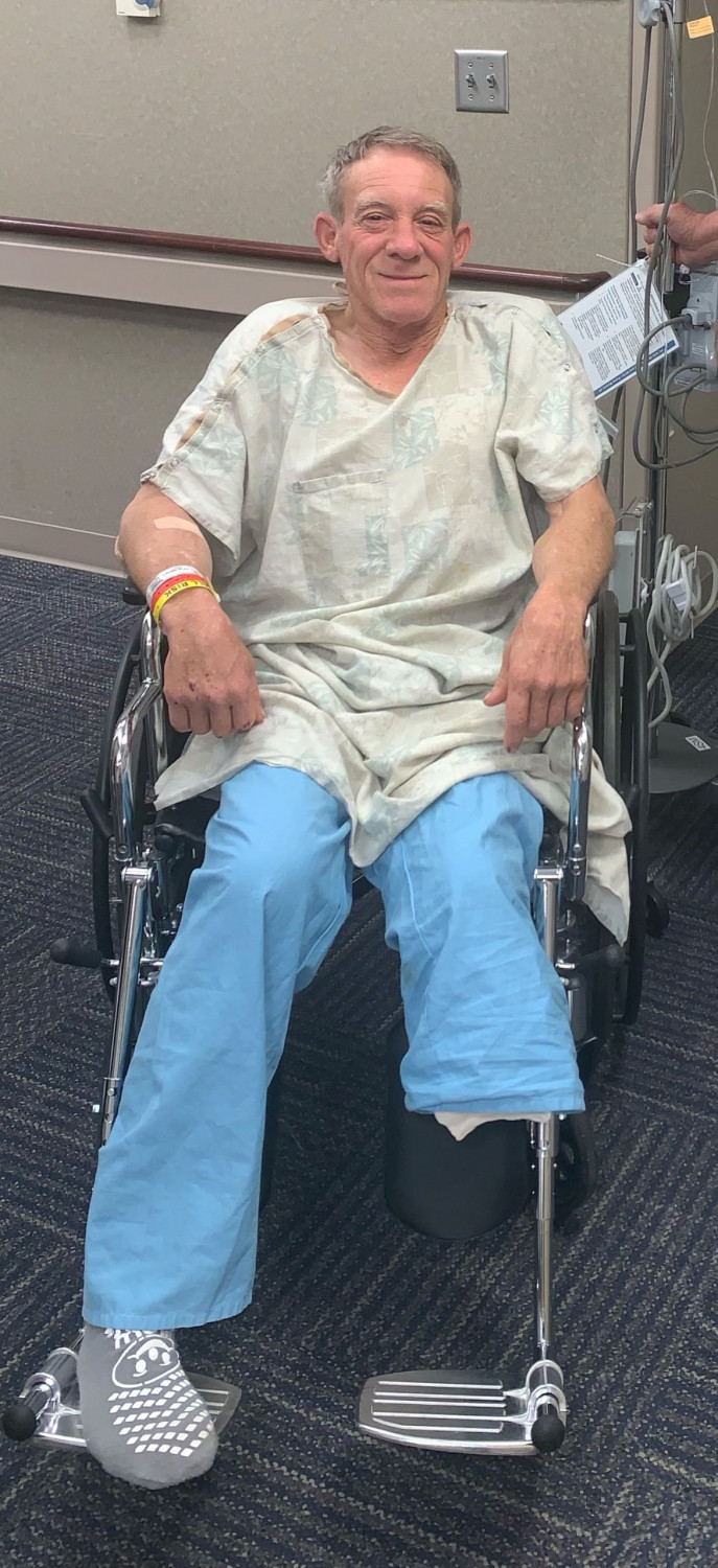 Kurtis Kaser plans to get back to farming after his leg heals. (Amanda Kaser-Malousek via CNN)