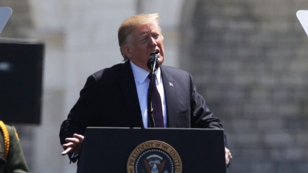President Donald Trump speaks during the 38th Annual National Peace Officers’ Memorial Service at the west front of the Capitol in Washington on May 15, 2019. (Alex Wong/Getty Images)