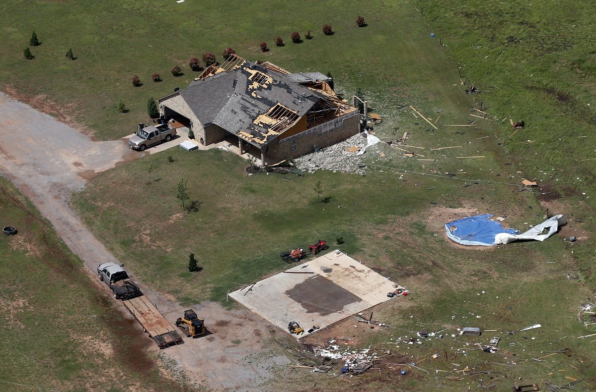 A house damaged in a tornado in Mangum, Okla.,on May 21, 2019.(Sue Ogrocki/AP)