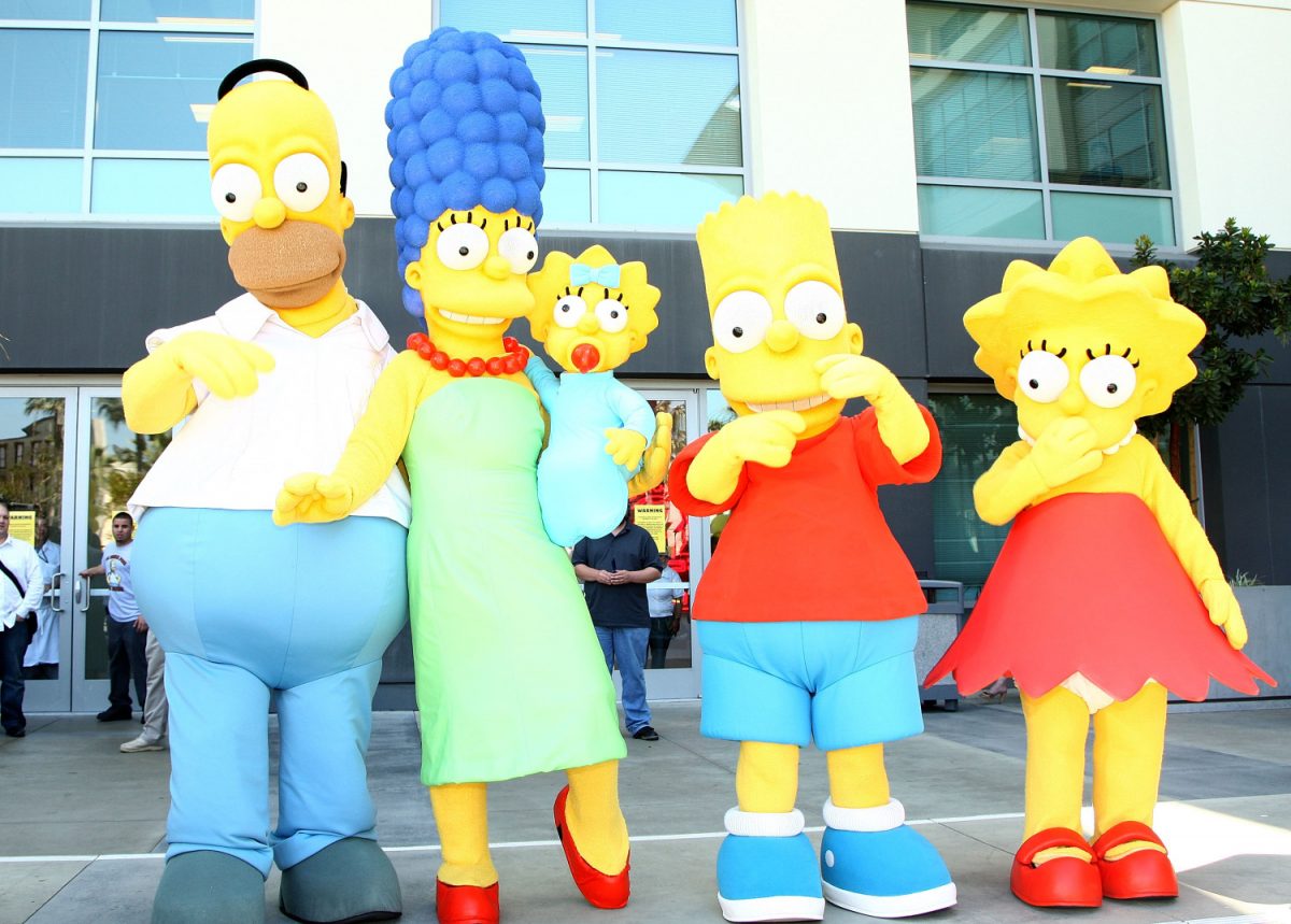 The Simpsons characters pose for a U.S. postage stamp dedication ceremony in Los Angeles, Calif., on May 7, 2009. (Alberto E. Rodriguez/Getty Images)