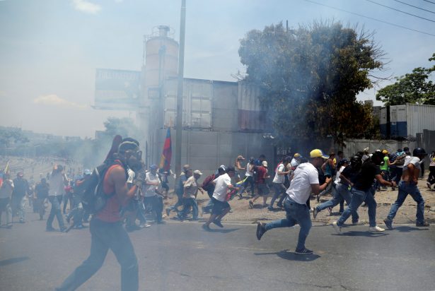 Supporters of Venezuelan opposition leader Juan Guaido, who many nations have recognised as the country's rightful interim ruler, take part in a rally against the government of Venezuela's Nicolas Maduro and to commemorate May Day in Caracas, Venezuela, on May 1, 2019. (Manaure Quintero/Reuters)