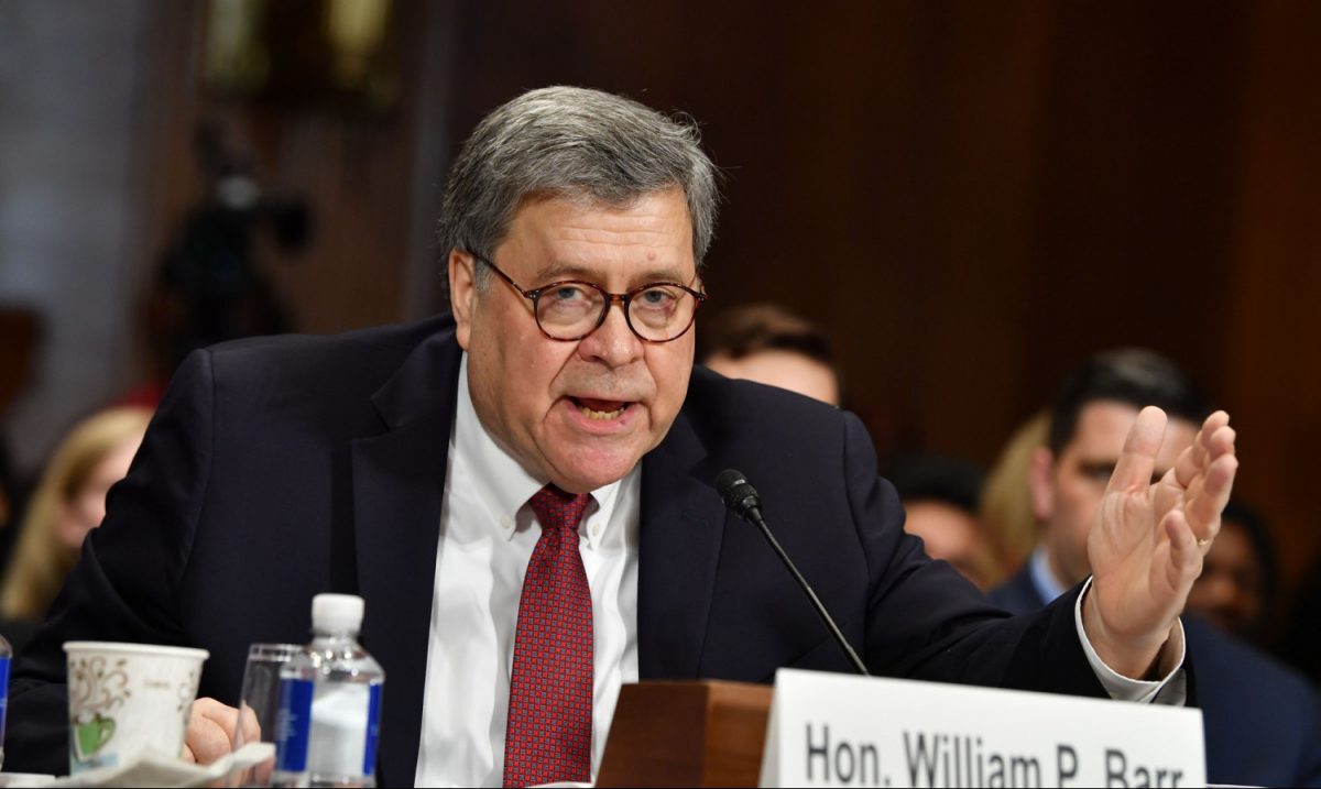Attorney General William Barr testifies before the Senate Judiciary Committee in Washington on May 1, 2019. (Nicholas Kamm/AFP/Getty Images)