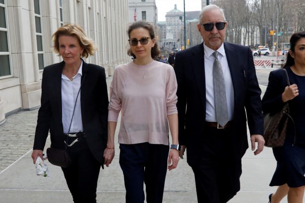 Clare Bronfman, an heiress of the Seagram's liquor empire, arrives at the Brooklyn Federal Courthouse to face charges regarding sex trafficking and racketeering related to the Nxivm cult case in New York on April 8, 2019. (Shannon Stapleton /File Photo/Reuters)