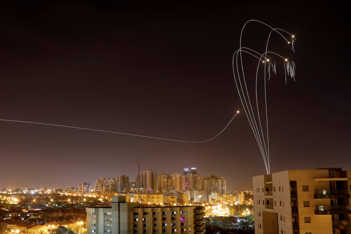 Iron Dome anti-missile system fires interception missiles as rockets are launched from Gaza towards Israel as seen from the city of Ashkelon, Israel Ashkelon, on May 5, 2019. (Reuters/Amir Cohen)