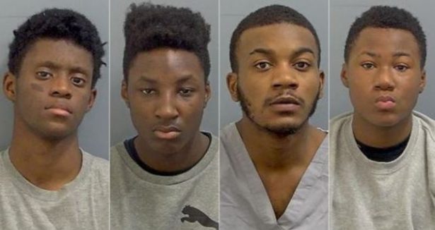(L-R) Ramon Djuana, Caleb Brown, Aaron Miller, and Jacob Morgan, who were found guilty of murdering Cemeren Yilmaz, were jailed on May 22, 2019. (Bedfordshire Police)