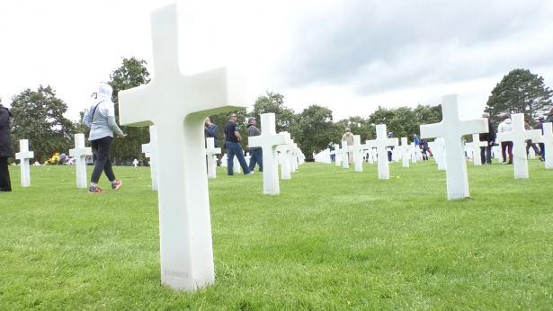 American soldiers's graves in American cemetery at Colleville-sur-Mer, Normandy region, France. (David Vives/NTD)