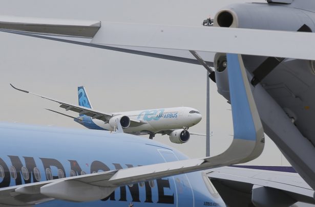 An Airbus A330neo (New Engin Option) performs his demonstration flight at Paris Air Show, in Le Bourget, east of Paris, France, on June 18, 2019. (Michel Euler/AP Photo)