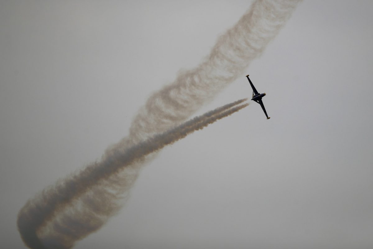 The Fouga Magister performs a demonstration flight at Paris Air Show, in Le Bourget, north east of Paris, France, on June 18, 2019. (Francois Mori/AP Photo)