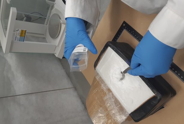 Dutch National Police shows methamphetamine, part of a seizure of 2.5 tonnes in an office building in Rotterdam, Netherlands, on June 17, 2019. (Dutch Police/Handout via Reuters)