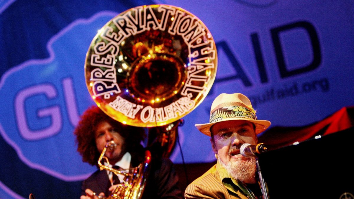 Dr. John performs with the Preservation hall Jazz Band during Gulf Aid benefit concert at Mardi Gras World in New Orleans, Louisiana on May 16, 2010. (Sean Gardner/File Photo/Reuters)