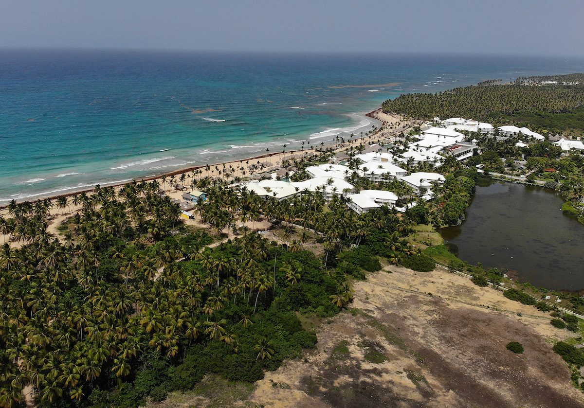 An aerial view from a drone shows the grounds of the Excellence resort in Punta Cana, Dominican Republic on June 21, 2019. (Joe Raedle/Getty Images)