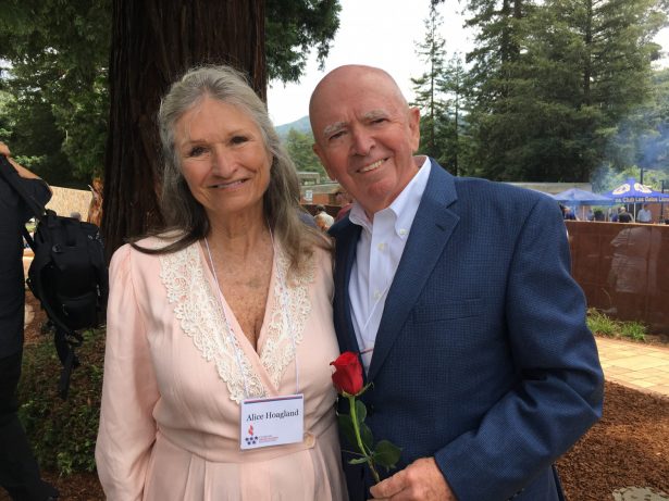 Alice Hoagland and David Beamer attended the event on June 15, 2019 to commemorate the death of their sons. (Ilene Eng/NTD)