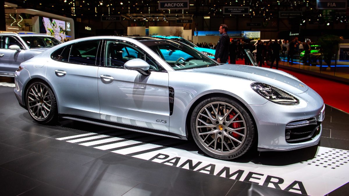 Porsche Panamera is displayed during the second press day at the 89th Geneva International Motor Show in Geneva, Switzerland on March 5, 2019. (Robert Hradil/Getty Images)
