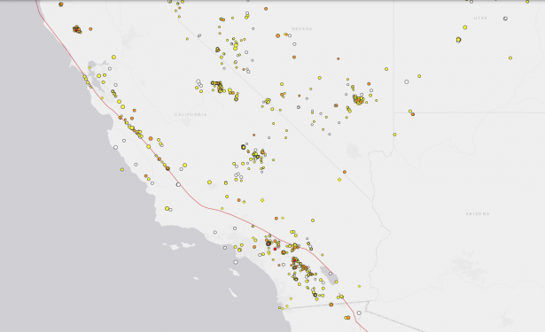 A map showing the earthquakes that occurred in California from May 25 to June 3. (USGS)