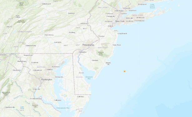 Screenshot showing the small earthquake that took place in New Jersey on June 1, 2019. (USGS)