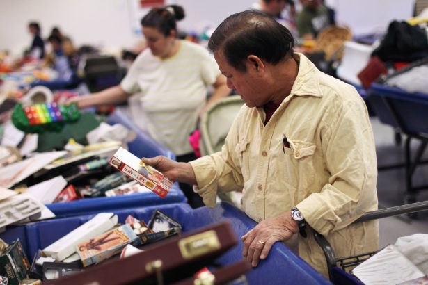 A shopper at a Goodwill store in a file photo. (Photo by John Moore/Getty Images)