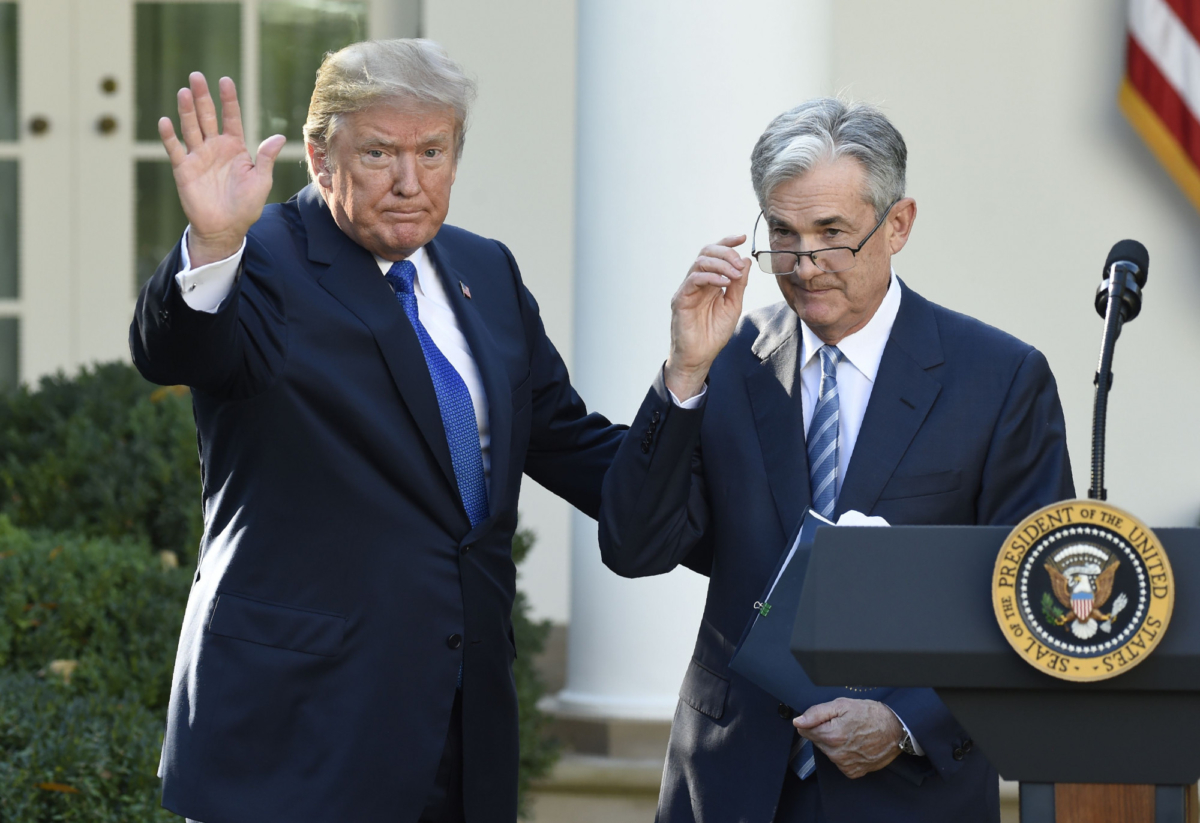 President Donald Trump and Jerome Powell