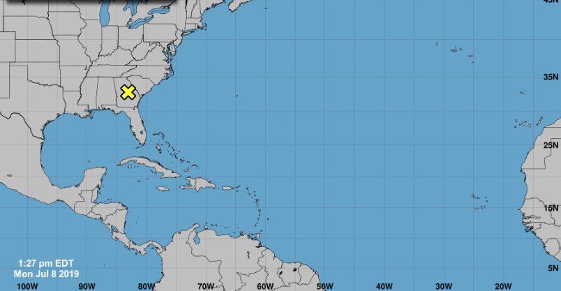 National Hurricane Center Says 30% Chance of Tropical Cyclone Over Central Georgia