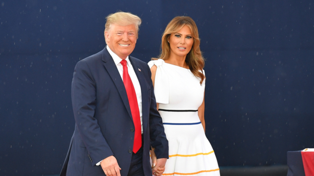 President Donald Trump and First Lady Melania Trump arrive at the "Salute to America" Fourth of July event at the Lincoln Memorial in Washington on July 4, 2019. (Mandel NganAFP/Getty Images)