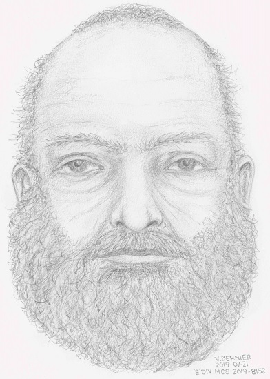 The sketch of a man found dead near Dease Lake, Canada. (RCMP)