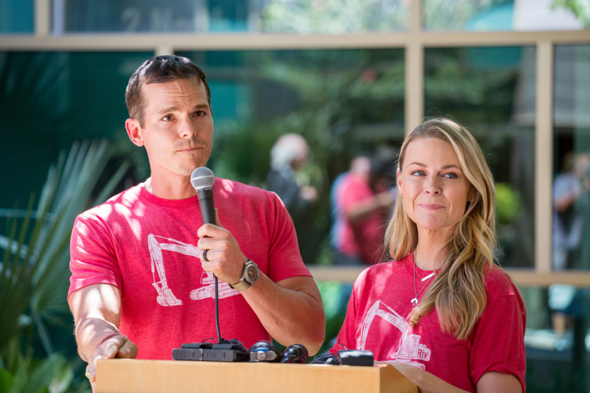 Granger Smith and Amber Smith visit Dell Children's Medical Center of Central Texas to present a donation in memory of their son, River Kelly Smith in Austin, Texas, on June 25, 2019. (Rick Kern/Getty Images)