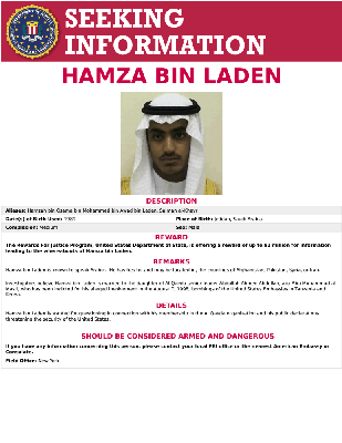 A wanted poster for Hazma bin Laden. (FBI)
