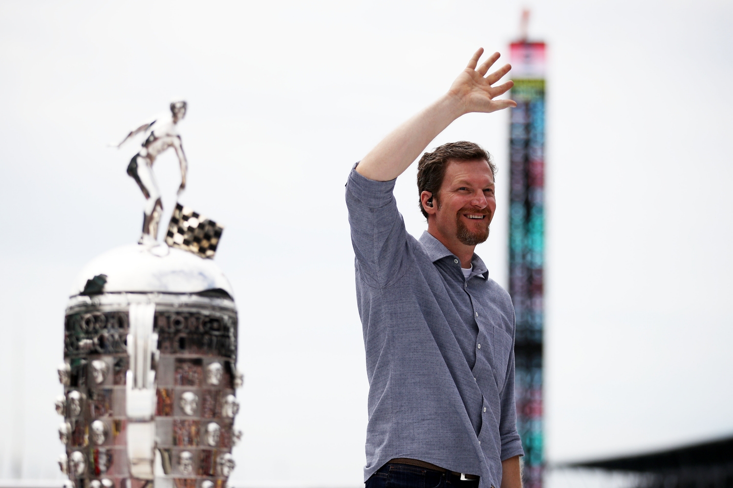 Dale Earnhardt Jr. is introduced prior to during the 103rd running of the Indianapolis 500 at Indianapolis Motor Speedway on May 26, 2019 in Indianapolis, Indiana. (Chris Graythen/Getty Images)