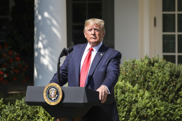 President Donald Trump speaks at the signing of the 9/11 Victim Compensation Fund bill in the White House Rose Garden in Washington on July 29, 2019. (Charlotte Cuthbertson/The Epoch Times)
