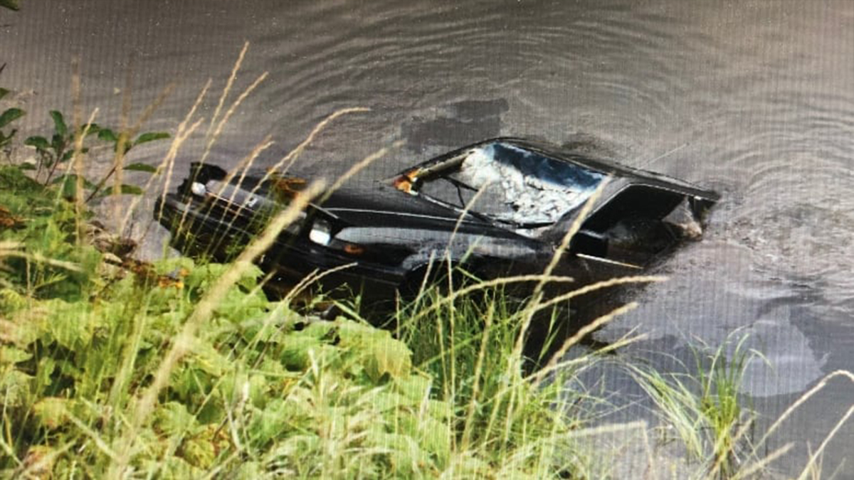 Nearly 27 years after its owner, Janet Farris, disappeared, RCMP pulled this black 1986 Honda Accord from Griffin Lake, near Revelstoke, B.C., on Aug. 24. (RCMP)