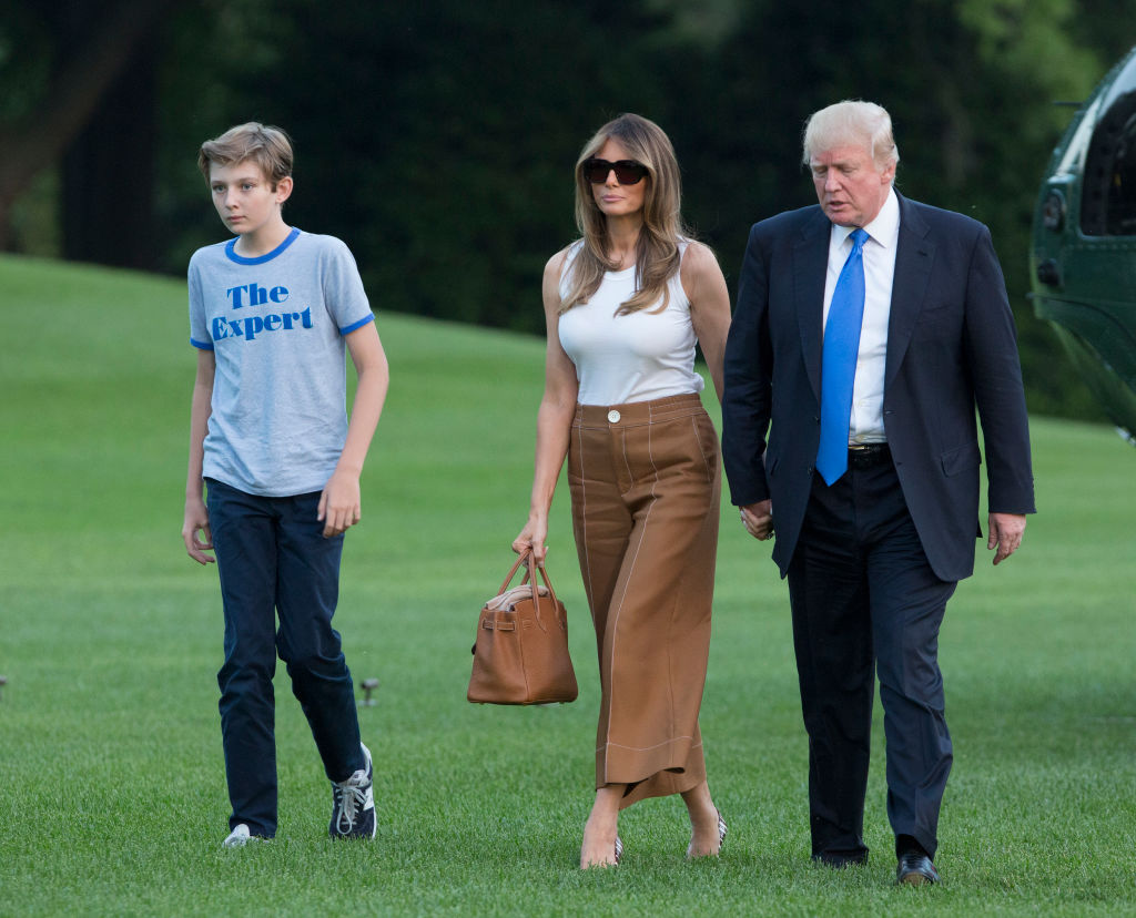 President Donald Trump, first lady Melania Trump and their son Barron Trump arrive at the White House in Washington on June 11, 2017. (Chris Kleponis-Pool/Getty Images)