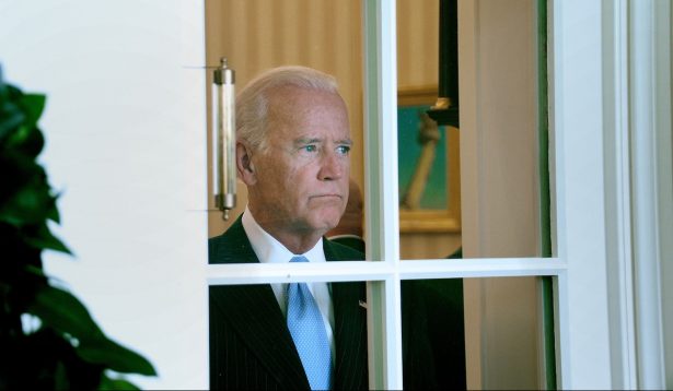 Joe Biden looks on during a bilateral meeting between President Obama and President Petro Poroshenko of Ukraine in the Oval Office of the White House on Sept. 18, 2014. (Olivier Douliery-Pool/Getty Images)