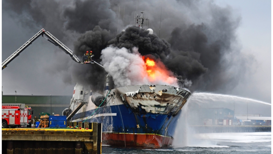 Nearly 100 Evacuated as Blaze Rages on Russian Trawler at Northern Norwegian Port