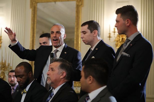 Andrew Pollack is joined by his sons as he addresses a listening session with U.S. President Donald Trump at the White House on February 21, 2018, in Washington, DC. (Chip Somodevilla/Getty Images)