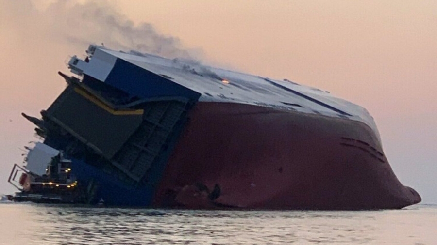 Ship Overturns Near Georgia Port; 4 Crew Members Missing