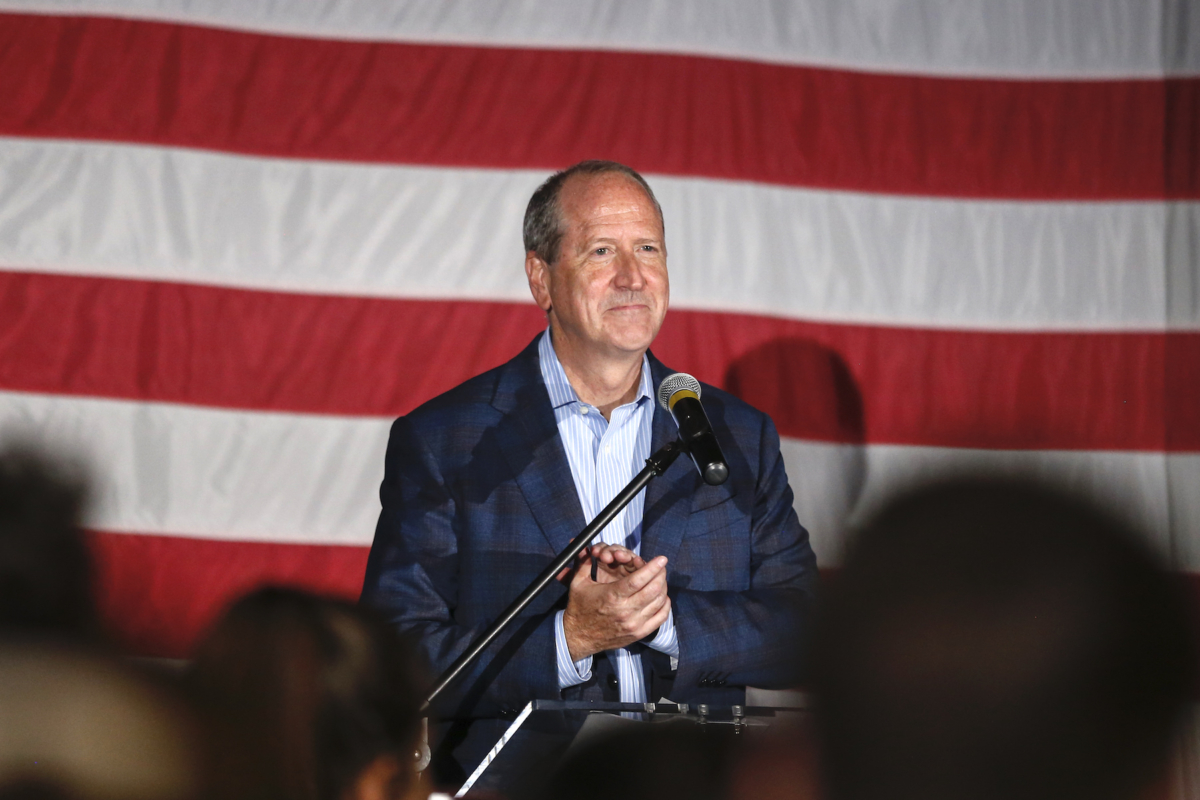 North Carolina 9th district Republican congressional candidate Dan Bishop celebrates his victory in Monroe, N.C., on Sept. 10, 2019. (Nell Redmond/AP Photo)
