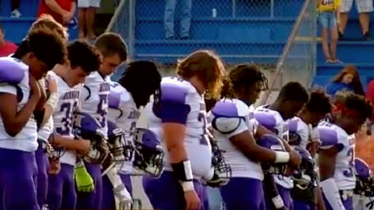 Hernando High School football players remember the JV football player that was struck and killed by a van on Sept. 13, 2019. (Courtesy of WFTS)