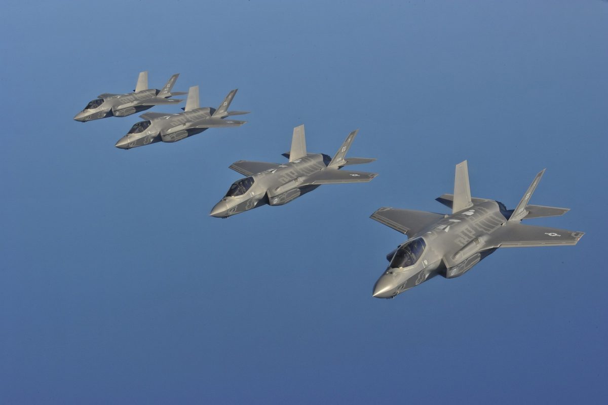 U.S. Air Force F-35A Lightning II Joint Strike Fighters. May 14th, 2013 off the coast of Northwest Florida. (Public Domain)