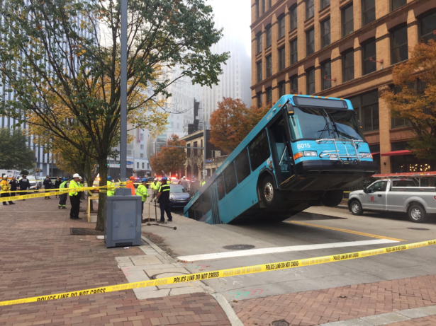 Bus In Sinkhole