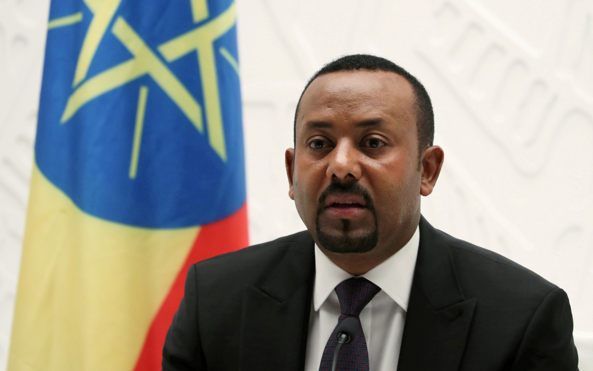 Ethiopia's Prime Minister Abiy Ahmed speaks at a news conference at his office in Addis Ababa, Ethiopia, on Aug. 1, 2019. (Tiksa Negeri/File Photo)