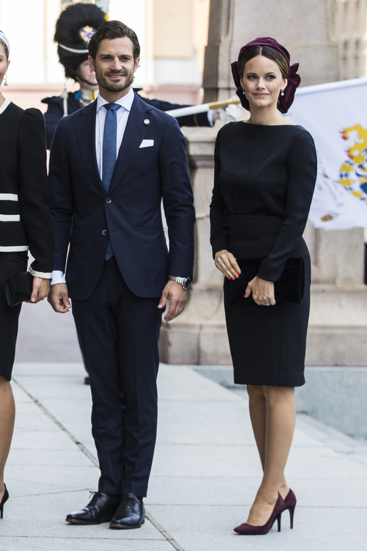 Prince Carl Philip of Sweden and Princess Sofia of Sweden pose for a picture upon arriving at the Swedish Parliament House for the opening of the new parliamentary session on Sept. 10, 2019 in Stockholm, Sweden. (Photo by Michael Campanella/Getty Images)
