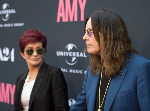 Television personality Sharon Osbourne (L) and musician Ozzy Osbourne arrive at the premiere of A24 Films 'Amy' at ArcLight Cinemas in Hollywood on June 25, 2015. (Michael Buckner/Getty Images)